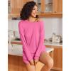 Ekouaer Womens Pajama Sets 2 Piece Lounge Set Casual Long Sleeve Loungewear Matching Sleepwear(Peach Pink)