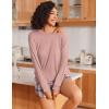 Ekouaer Womens Pajama Sets 2 Piece Lounge Set Casual Long Sleeve Loungewear Matching Sleepwear(Pink Plaid)