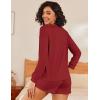 Ekouaer Womens Pajama Sets 2 Piece Lounge Set Casual Long Sleeve Loungewear Matching Sleepwear(Wine Red)