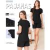 Ekouaer Womens Pajama Sets 2 Piece Ruffle Sleeves Top and Shorts Pjs Soft Sleepwear Casual Lounge Set with Pockets(Black)