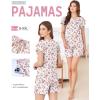 Ekouaer Womens Pajama Sets 2 Piece Ruffle Sleeves Top and Shorts Pjs Soft Sleepwear Casual Lounge Set with Pockets(Flower)