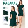 Ekouaer Womens Pajama Sets 2 Piece Ruffle Sleeves Top and Shorts Pjs Soft Sleepwear Casual Lounge Set with Pockets(Green)