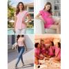 Ekouaer Womens Pajama Sets 2 Piece Ruffle Sleeves Top and Shorts Pjs Soft Sleepwear Casual Lounge Set with Pockets(Light Pink)