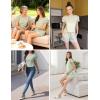 Ekouaer Womens Pajama Sets 2 Piece Ruffle Sleeves Top and Shorts Pjs Soft Sleepwear Casual Lounge Set with Pockets(Sage Green)