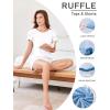 Ekouaer Womens Pajama Sets 2 Piece Ruffle Sleeves Top and Shorts Pjs Soft Sleepwear Casual Lounge Set with Pockets(White)