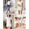 Ekouaer Womens Pajama Sets 2 Piece Ruffle Sleeves Top and Shorts Pjs Soft Sleepwear Casual Lounge Set with Pockets(White)