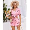 Ekouaer Womens Pajama Sets Button Down Short Sleeve Top and Shorts Cute Pjs Sets Sleepwear(Cherry)