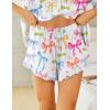 Ekouaer Womens Pajama Sets Button Down Short Sleeve Top and Shorts Cute Pjs Sets Sleepwear(Colorful Bow)
