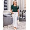 Ekouaer Womens Pajama Sets Button Down Short Sleeve Top and Shorts Cute Pjs Sets Sleepwear(Green)