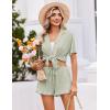 Ekouaer Womens Pajama Sets Button Down Short Sleeve Top and Shorts Cute Pjs Sets Sleepwear(Ice Green)