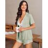 Ekouaer Womens Pajama Sets Button Down Short Sleeve Top and Shorts Cute Pjs Sets Sleepwear(Ice Green)