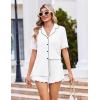 Ekouaer Womens Pajama Sets Button Down Short Sleeve Top and Shorts Cute Pjs Sets Sleepwear(White)