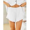 Ekouaer Womens Pajama Sets Button Down Short Sleeve Top and Shorts Cute Pjs Sets Sleepwear(White)