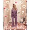 Ekouaer Women’s Pajama Sets Long Sleeve Button Down 2 Piece Pjs Soft Lounge Sets Notch Collar Sleepwear(Cherry Red)