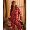 Ekouaer Women’s Pajama Sets Long Sleeve Button Down 2 Piece Pjs Soft Lounge Sets Notch Collar Sleepwear(Christmas Red)
