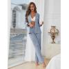 Ekouaer Women’s Pajama Sets Long Sleeve Button Down 2 Piece Pjs Soft Lounge Sets Notch Collar Sleepwear(Light Blue)