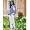 Ekouaer Women’s Pajama Sets Long Sleeve Button Down 2 Piece Pjs Soft Lounge Sets Notch Collar Sleepwear(Navy)