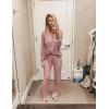 Ekouaer Women’s Pajama Sets Long Sleeve Button Down 2 Piece Pjs Soft Lounge Sets Notch Collar Sleepwear(Pink)
