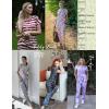 Ekouaer Womens Pajama Sets Short Sleeve Lounge Sets for Women Printed Jogger Pajama Set 2 Piece Pj Sets With Pockets S-XXL(Black)