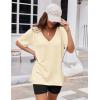 Ekouaer Womens Pajamas 2 Piece Lounge Sets Oversized V Neck T-Shirts Tops Biker Shorts Set Workout Reversible Tracksuit S-XXL(Apricot)