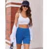 Ekouaer Womens Pajamas 2 Piece Lounge Sets Oversized V Neck T-Shirts Tops Biker Shorts Set Workout Reversible Tracksuit S-XXL(Blue)