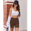 Ekouaer Womens Pajamas 2 Piece Lounge Sets Oversized V Neck T-Shirts Tops Biker Shorts Set Workout Reversible Tracksuit S-XXL(Brown)