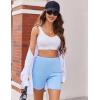 Ekouaer Womens Pajamas 2 Piece Lounge Sets Oversized V Neck T-Shirts Tops Biker Shorts Set Workout Reversible Tracksuit S-XXL(Light Blue)