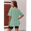 Ekouaer Womens Pajamas 2 Piece Lounge Sets Oversized V Neck T-Shirts Tops Biker Shorts Set Workout Reversible Tracksuit S-XXL(Light Green)