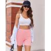 Ekouaer Womens Pajamas 2 Piece Lounge Sets Oversized V Neck T-Shirts Tops Biker Shorts Set Workout Reversible Tracksuit S-XXL(Orange Pink)