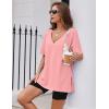 Ekouaer Womens Pajamas 2 Piece Lounge Sets Oversized V Neck T-Shirts Tops Biker Shorts Set Workout Reversible Tracksuit S-XXL(Orange Pink/Black)