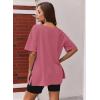 Ekouaer Womens Pajamas 2 Piece Lounge Sets Oversized V Neck T-Shirts Tops Biker Shorts Set Workout Reversible Tracksuit S-XXL(Peach Pink)