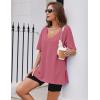 Ekouaer Womens Pajamas 2 Piece Lounge Sets Oversized V Neck T-Shirts Tops Biker Shorts Set Workout Reversible Tracksuit S-XXL(Peach Pink)