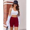 Ekouaer Womens Pajamas 2 Piece Lounge Sets Oversized V Neck T-Shirts Tops Biker Shorts Set Workout Reversible Tracksuit S-XXL(Wine Red)