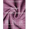 Ekouaer Womens Pajamas Set 2 Piece Lounge Sets Ribbed Knit Button Down Pjs Set Fleece Long Sleeve Sleepwear(Dusty Rose)