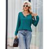 Ekouaer Womens Pajamas Set 2 Piece Lounge Sets Ribbed Knit Button Down Pjs Set Fleece Long Sleeve Sleepwear(Green)