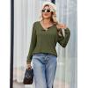 Ekouaer Womens Pajamas Set 2 Piece Lounge Sets Ribbed Knit Button Down Pjs Set Fleece Long Sleeve Sleepwear(Sage Green)