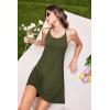 Ekouaer Women’s Racerback Sleeveless Nightgown(Army Green)