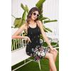 Ekouaer Women’s Racerback Sleeveless Nightgown(Black Flower)