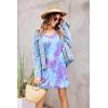 Ekouaer Women’s Racerback Sleeveless Nightgown(Blue Tie Dye)