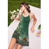 Ekouaer Women’s Racerback Sleeveless Nightgown(Floral Green)