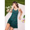 Ekouaer Women’s Racerback Sleeveless Nightgown(Green Leopard)