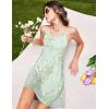 Ekouaer Women’s Racerback Sleeveless Nightgown(Light Green Floral)