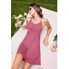 Ekouaer Women’s Racerback Sleeveless Nightgown(Peach Red)