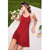 Ekouaer Women’s Racerback Sleeveless Nightgown(Red)