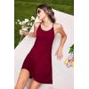 Ekouaer Women’s Racerback Sleeveless Nightgown(Wine Red)