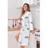 Ekouaer Womens Robe Long Knit Kimono Bathrobe Lightweight Sleepwear Soft Ladies Loungewear with Pockets, S-XXL(Blue Eyes)