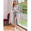 Ekouaer Womens Robe Long Knit Kimono Bathrobe Lightweight Sleepwear Soft Ladies Loungewear with Pockets, S-XXL(Light Gray)