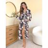 Ekouaer Womens Robe Long Knit Kimono Bathrobe Lightweight Sleepwear Soft Ladies Loungewear with Pockets, S-XXL(Pink Flowers)