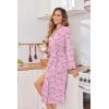 Ekouaer Womens Robe Long Knit Kimono Bathrobe Lightweight Sleepwear Soft Ladies Loungewear with Pockets, S-XXL(Pink Love)
