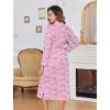 Ekouaer Womens Robe Long Knit Kimono Bathrobe Lightweight Sleepwear Soft Ladies Loungewear with Pockets, S-XXL(Pink Love)